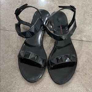 Rebecca Minkoff Geometric Black Sandals
